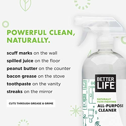 Better Life cleaner ad highlighting uses for scuff marks, juice, peanut butter, bacon grease, toothpaste, and streaks.