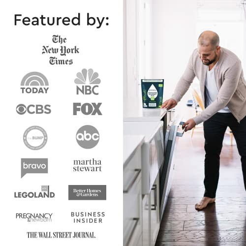 Man using a cleaning product in a modern kitchen, featured by various media outlets.