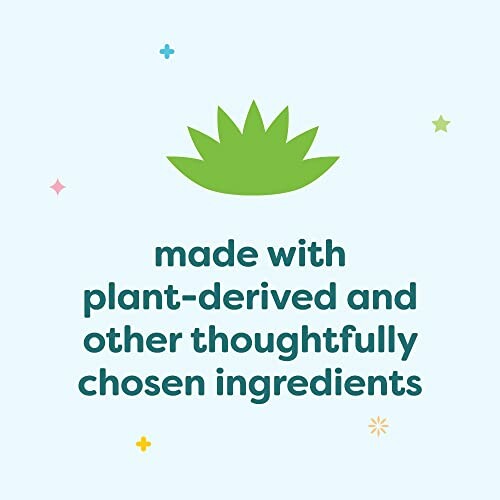 Green plant icon with text about plant-derived ingredients