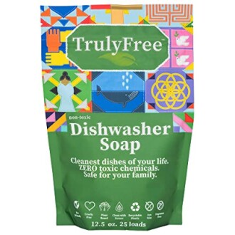 TrulyFree non-toxic dishwasher soap packaging